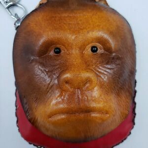 Bigfoot Wallet Keychain Unique Gift Card Holder Sasquatch Leather Coin Purse